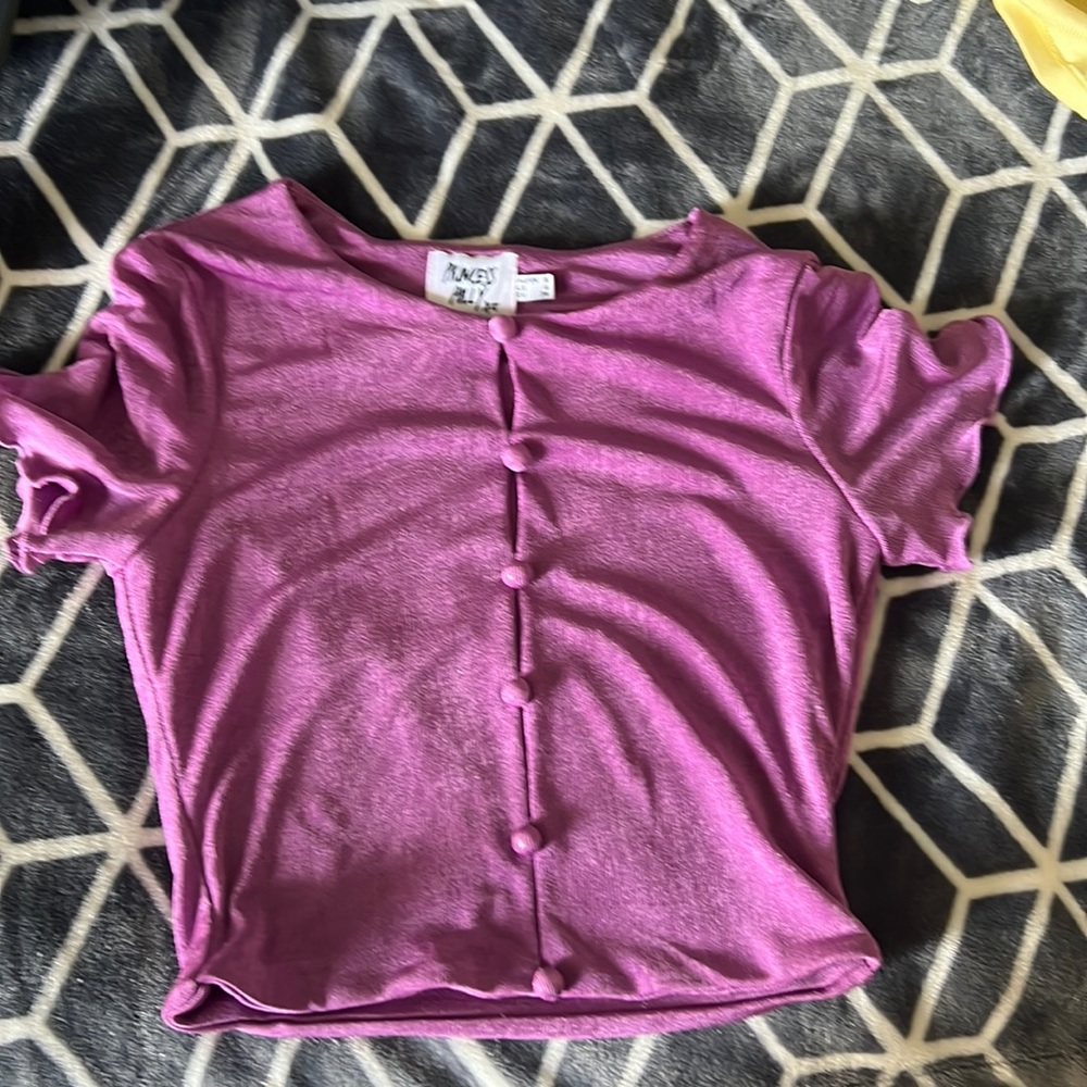 Princess Polly stretchy crop button top